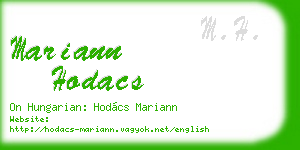 mariann hodacs business card