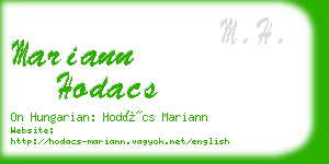 mariann hodacs business card